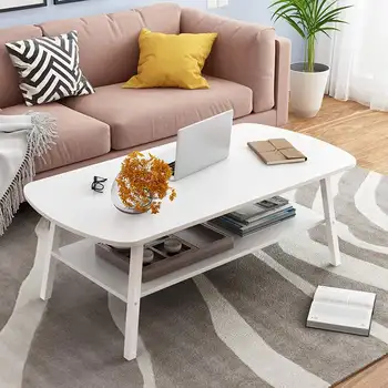

Creative Wood Coffee Table Double Layer Bed Sofa Side Table Tea Fruit Snack Plate Tray Coffee Tables Living Room Furniture