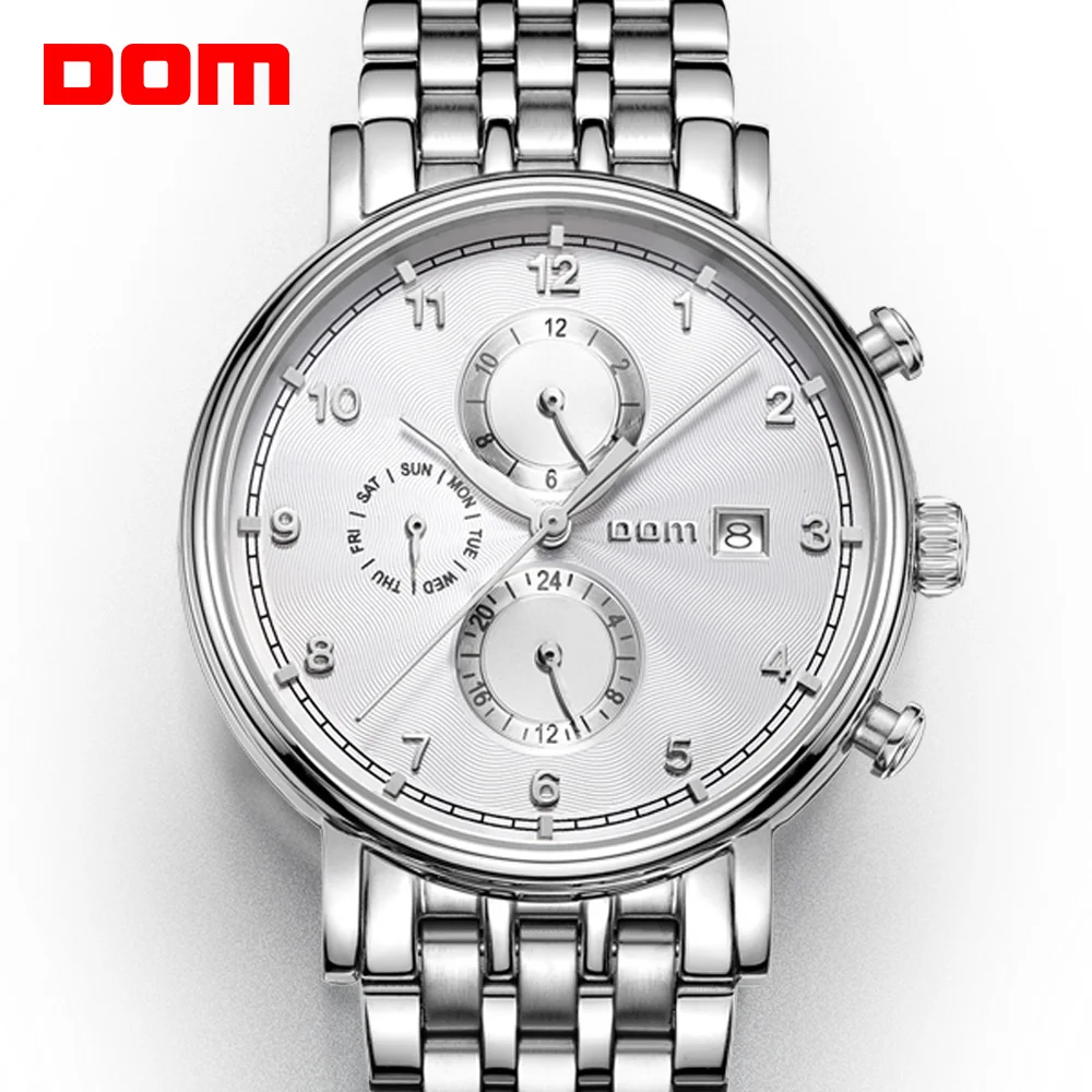 DOM мужские часы роскошные брендовые водонепроницаемые механические из