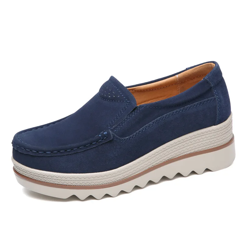  2021 Spring Women Flats Shoes Platform Slip On Flats Woman Sneakers Female Suede Ladies Tenis Loafers Moccasins Casual Shoes ballet flat leather shoes womens Flats