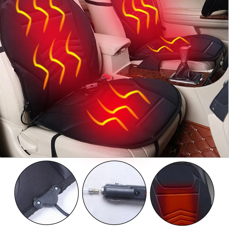 

12V Car Seat Heating Cushion Car Seat Heated Massager Back Chair Remote Control Home Van For Universial