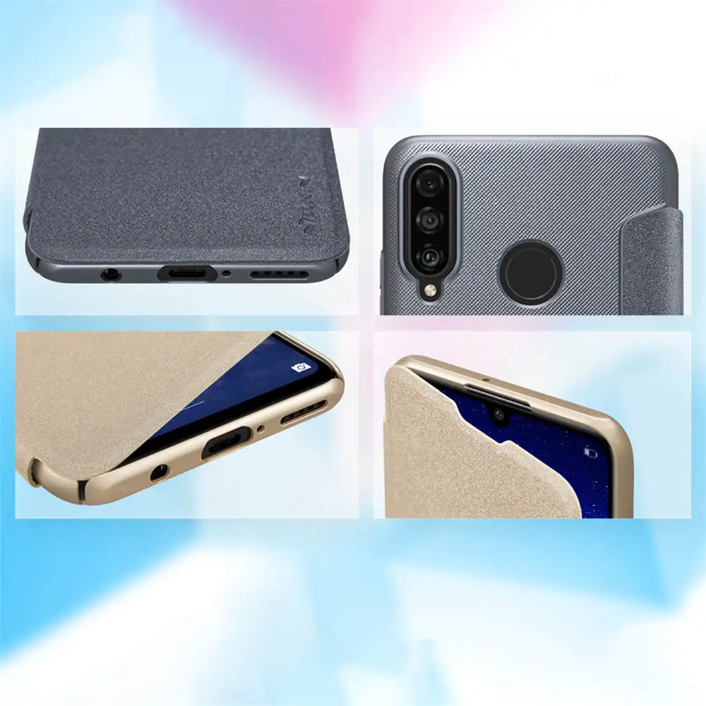 Тонкий Гладкий блестящий кожаный флип-чехол Nillkin для huawei Honor View 20/P30 Lite/Nova 4e/P Smart /Y6 Pro