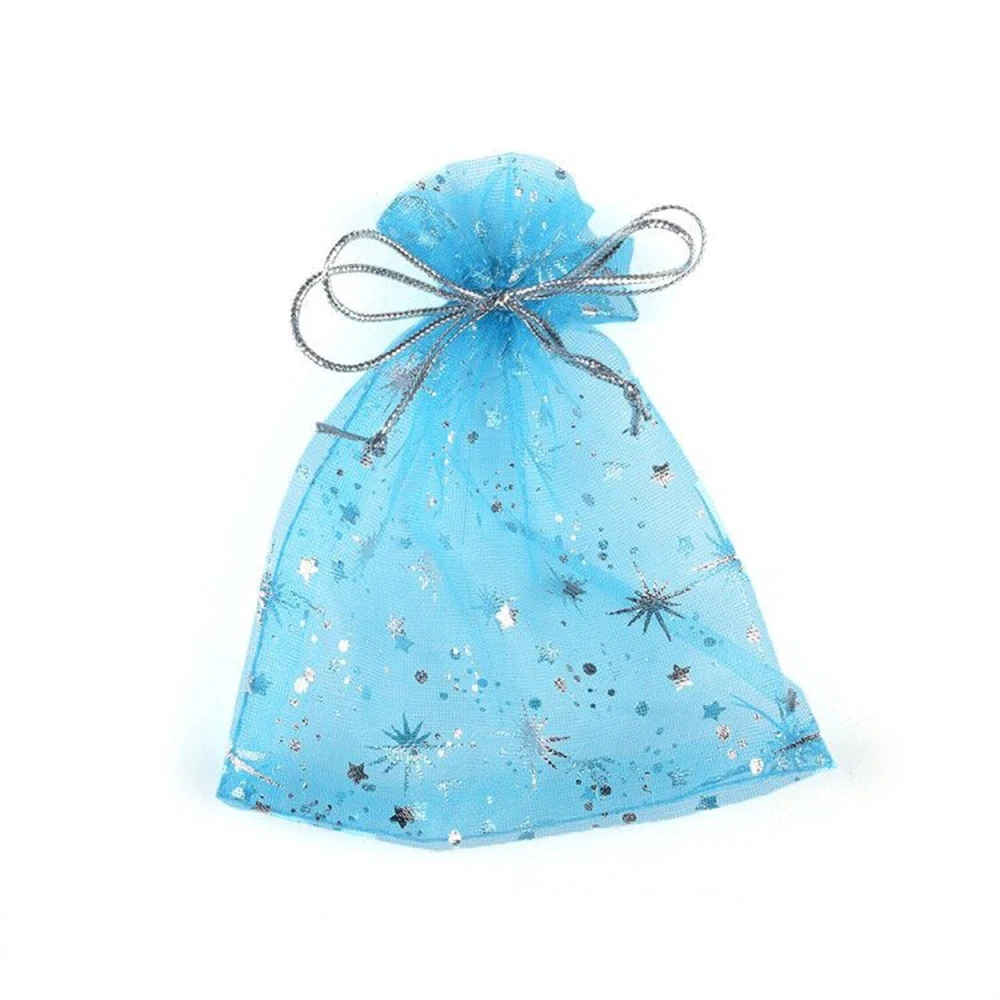50 шт./компл. органза сумки Свадебная вечеринка украшения маленькие подарочные мешки для упаковки ювелирных изделий, подарки тюль ткань прозрачная органза мешок конфет - Цвет: blue