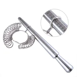 Серебряное кольцо-размер r измерительный инструмент размер пальца измерительная палка металлическое Кольцо оправка Размер США набор 1-13 из