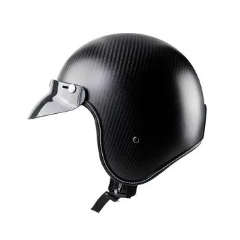 

DOT Certified Carbon Fibre Helmet Vintage Motorcycle Helmets Retro electric vehicle safety helmet for women and men Size M L XL