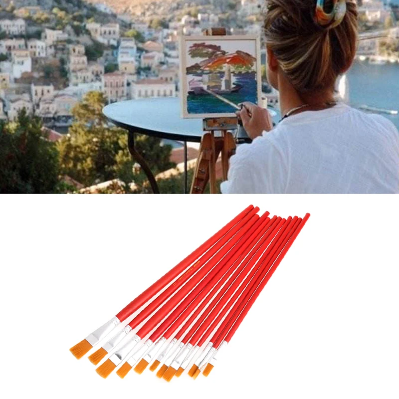 12 шт набор кистей для рисования для художника нейлоновые волосы акварельные акриловые масляные краски ing рисунок