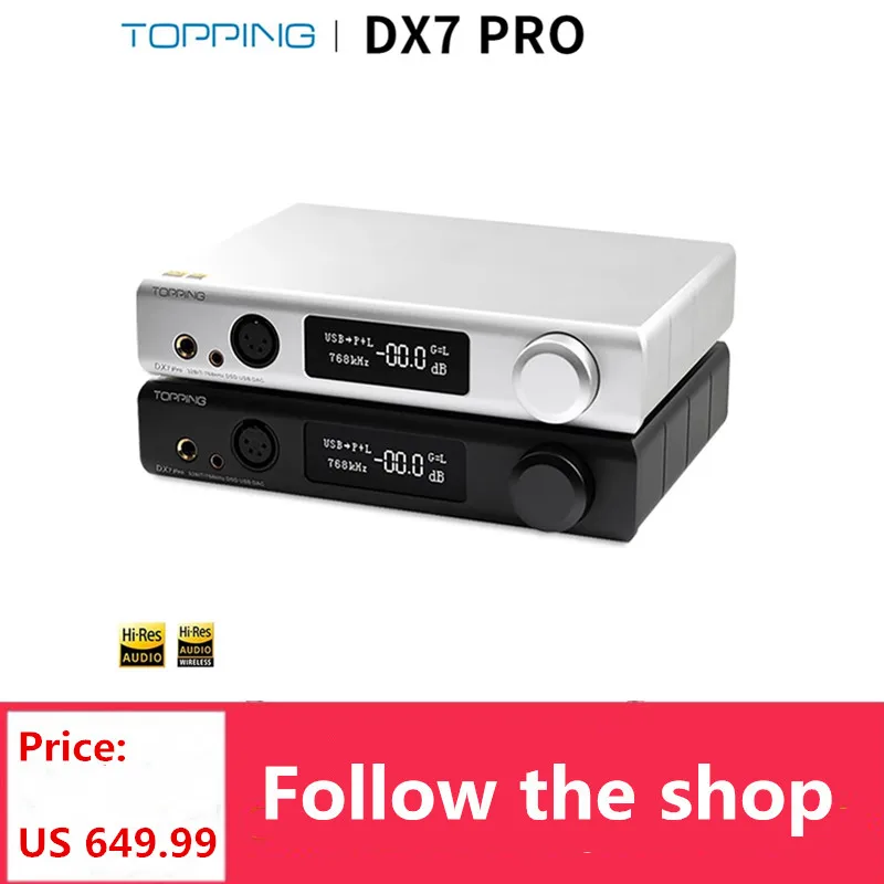 Hi Fi DAC усилитель для наушников Topping DX7 Pro Bluetooth 5 0 32 бит/768 кГц DSD1024 сбалансированный
