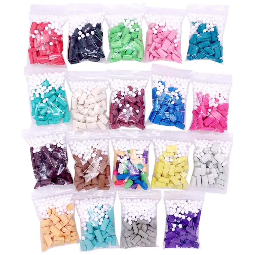 

New 19 color Slime Mud Filler Clay Decoration Craft Sponge Strip Foam Beads Kids Toys Christmas Gifts Slime Accessories