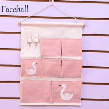 

Faceball fabric hang organizer bag wardrobe clothes storage bedroom organizer pockets toy wall pouch bathroom cosmetic storage