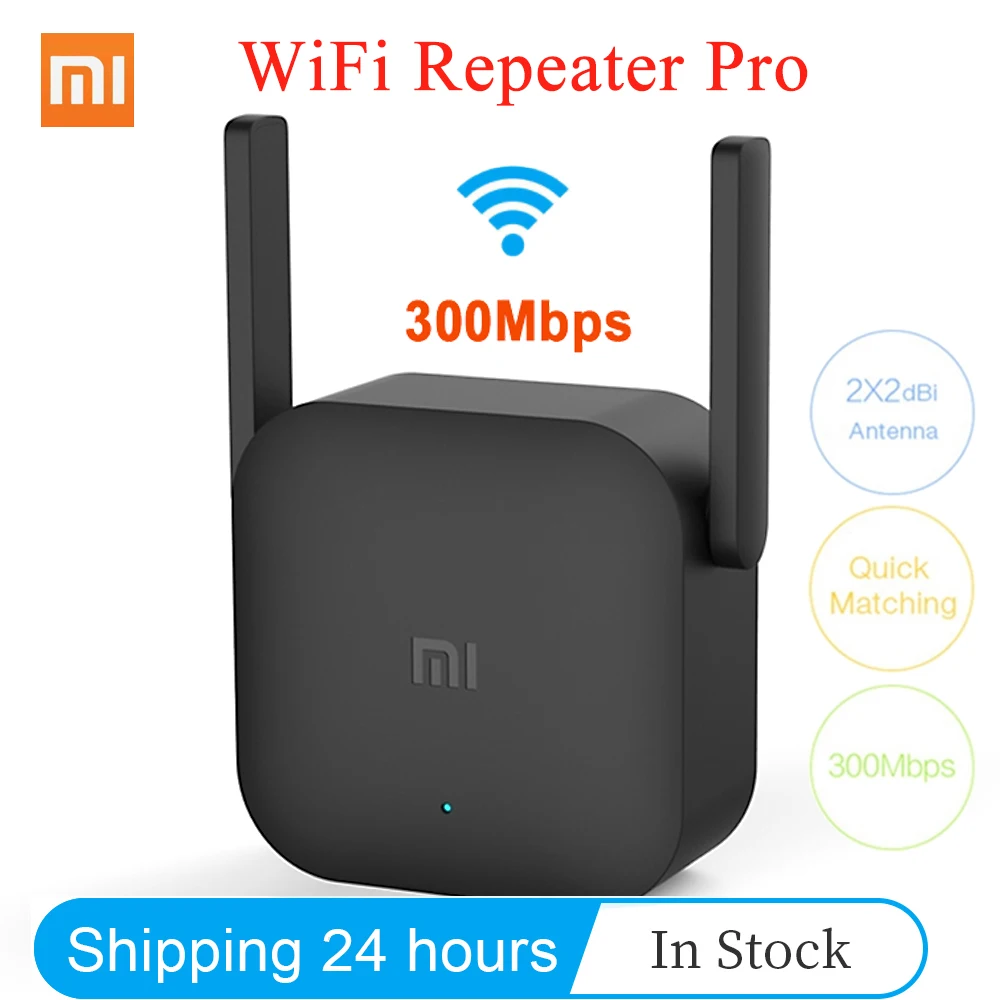 Nuevo  Xiaomi-repetidor WiFi Pro Original, amplificador Mi de 300Mbps, enrutador expansor de red, extensor de enrutador, 2 antenas para enrutador Wi-Fi doméstico 9gL9mwrmR