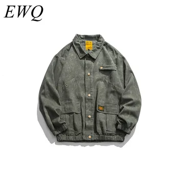 

EWQ / can ship men's wear 2020 spring fashion new turn down collar Solid Color Jacket Tide Personality Pocket casual coat 9Y823