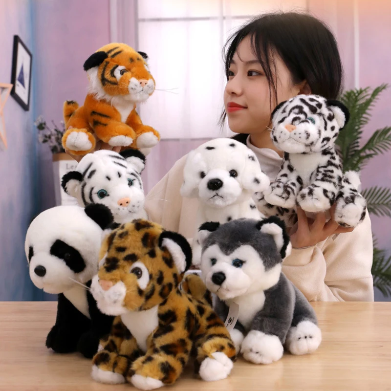 

20cm Leopard Dog Tiger Panda Plush Toys Cute Soft Stuffed Animals Doll For Kids Gifts