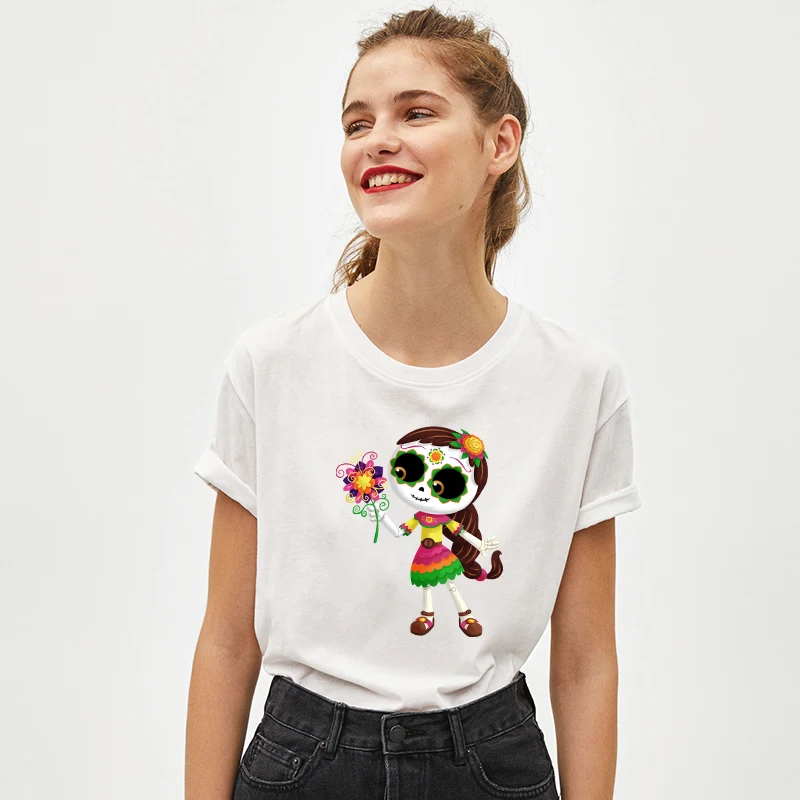

Women Casual Tee Shirt Halloween Streetwear Short Sleeve T-Shirt Summer Harajuku Cotton T Shirt Girls O-neck Tees Clothing