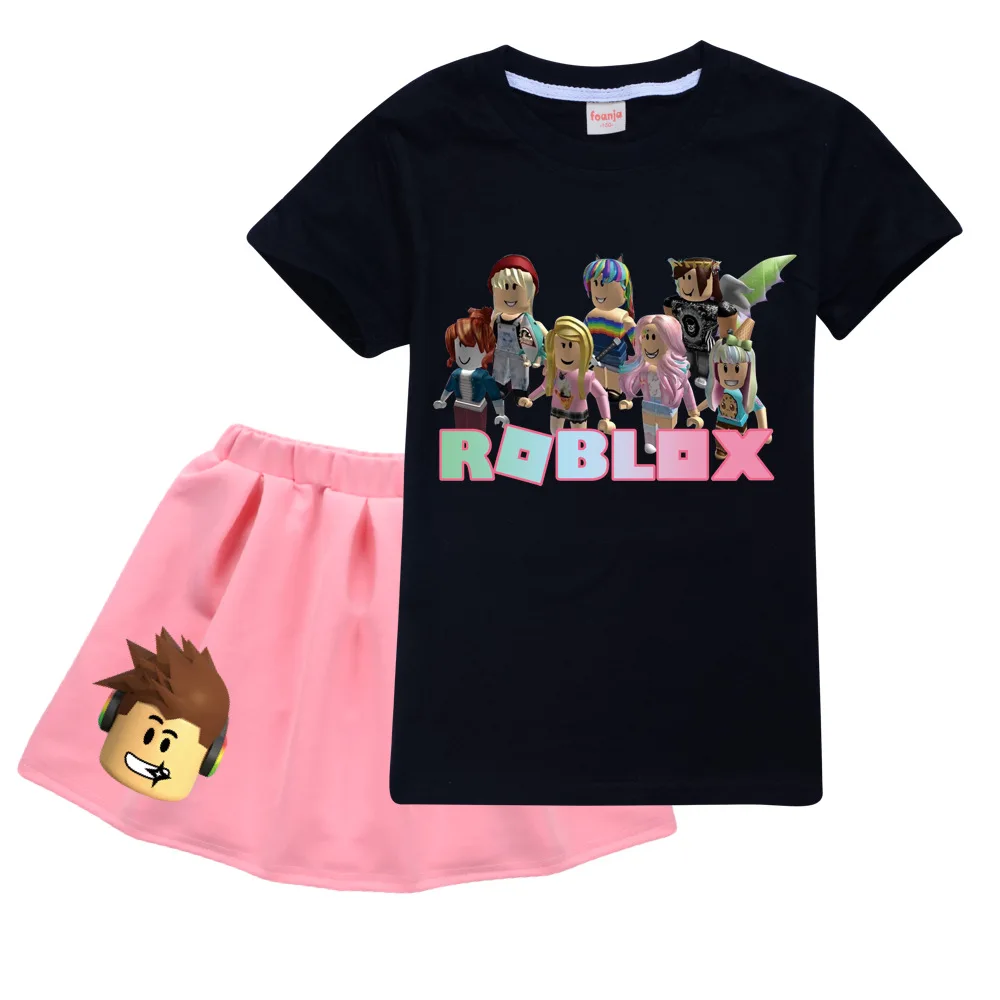 Для девочек ROBLOXing наряд для маленьких принцесс малышей детей Футболка + короткое