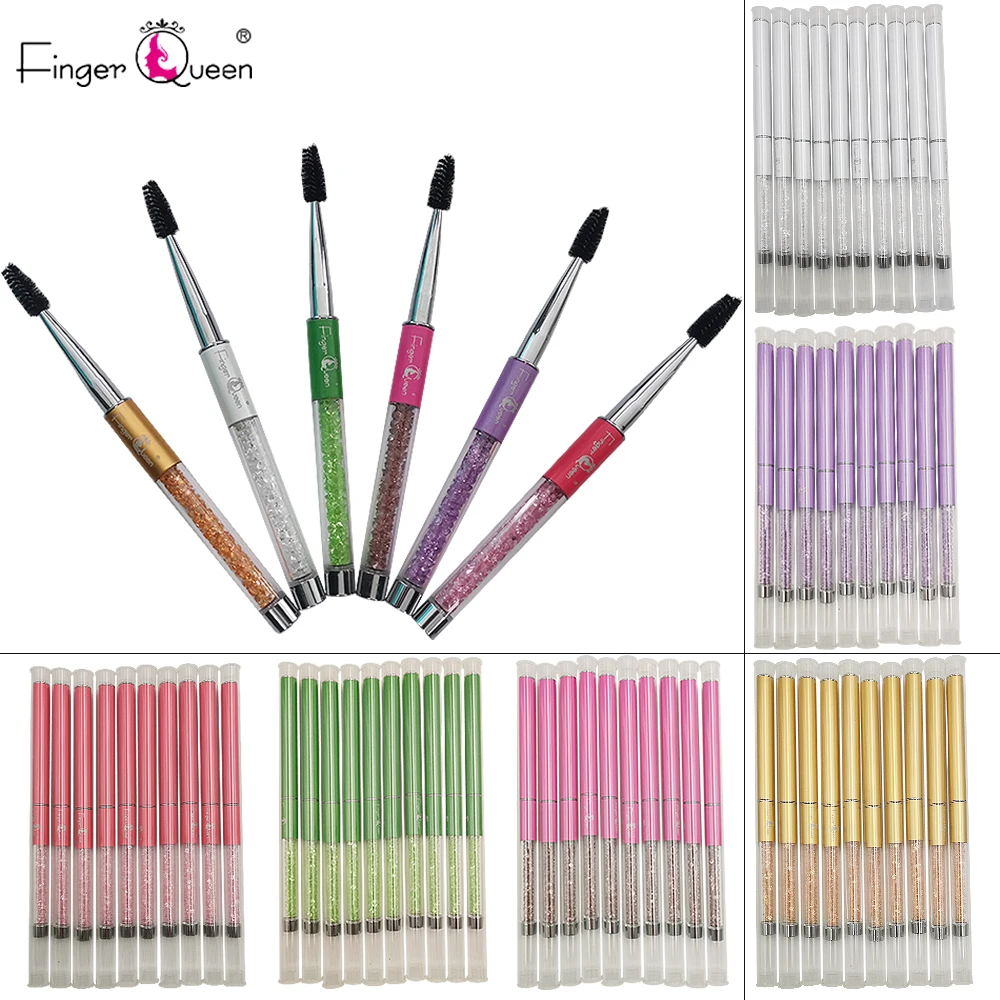 

6 Colors Crystal Eyelash Brush Mascara Wands Applicator Spoolers Eye Lashes Extension Individual Applicator Eye Makeup B049