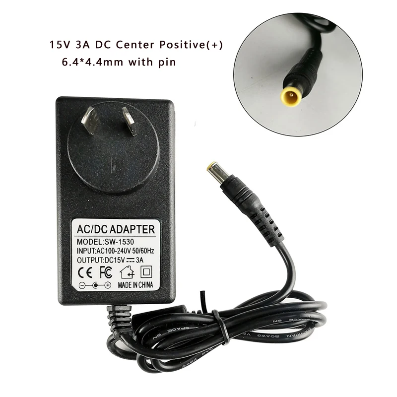 アダプター充電器15v 3a 6.4*4.4ピンac/dc for sony SRS-X55 SRS