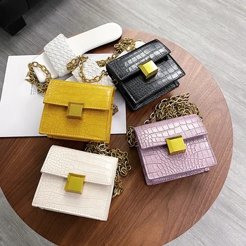 

Women Bags Alligator Pattern Crossbody PU Leather Shoulder Bags Ladies Small Square Chain Travel Messenger Bag Female Handbags