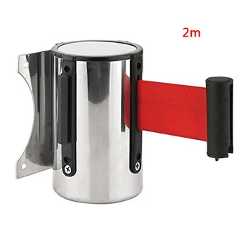 

Protective Tape Barrier Red Belt Crowd Control Stainless Steel Stanchion Queue Outdoor Wall Mount Retractable Ribbon 2m/ 5m