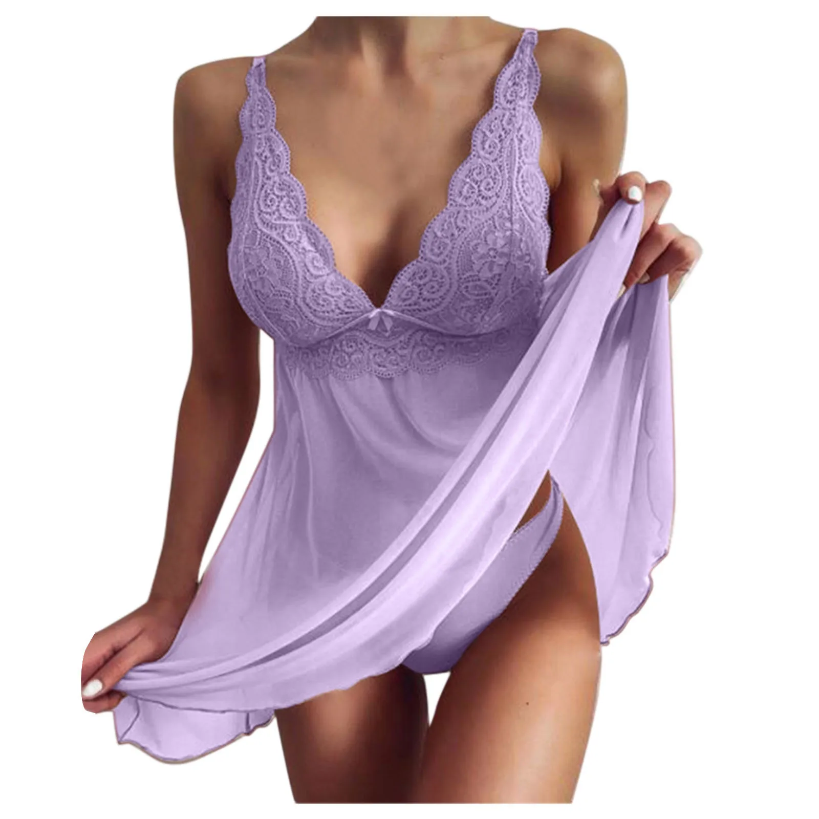 posibilidad Glorioso Y equipo Ropa interior Sexy para Mujer, Pijama transparente de encaje con tirantes,  lencería de Nuisette para Verano, 2021