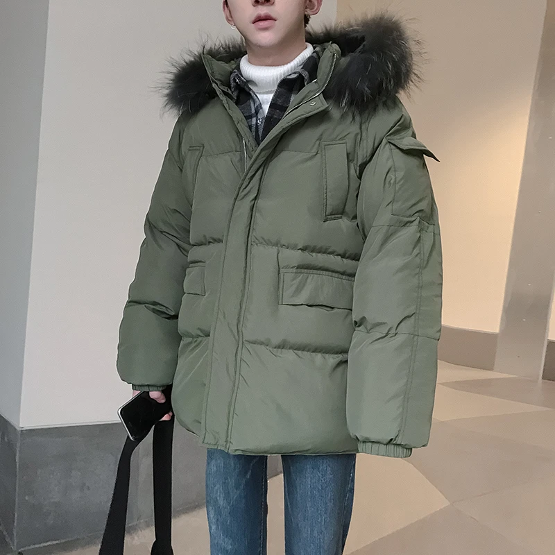 Осень и зима новая Корейская версия хлопка тренд свободные длинные мужские рубашки длинные пальто мужские зимние пальто