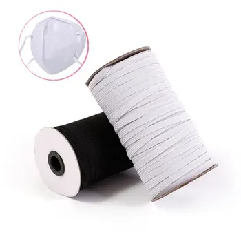 

1PC 90 Meters Strong Elastic Rope Black White Rubber Band Waist Band Sewing Stretch Rope DIY Mask 0.8/1.0/1.2CM Width NEW 2020