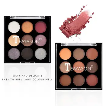 

TEAYASON 9 Colors Glitter Eyeshadow Palette Earth Color Matte Shimmer Metal Eye Shadow Palette Makeup Maquillaje Cosmetics TSLM2