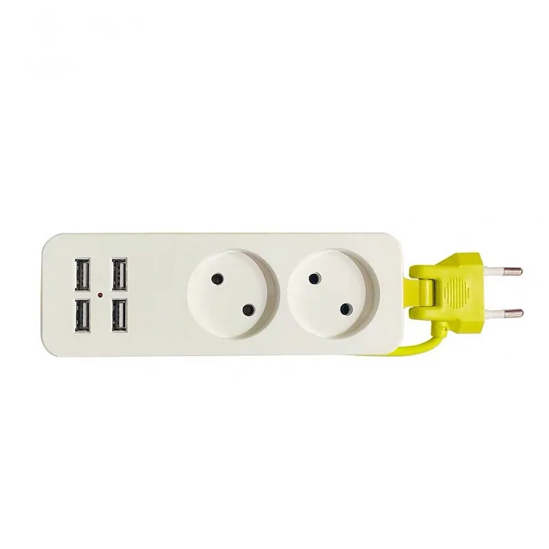 EU Plug Power Strip 4 USB Port Charger Socket 1200W Multiple Portable Travel Adapter for Smartphones Tablets | Обустройство дома