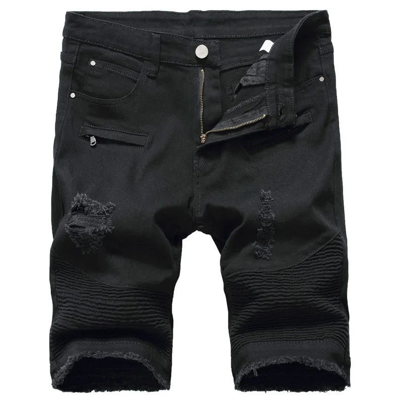 Новинка летние джинсовые шорты мужские модные уличные эластичные повседневные джинсы белого и красного цвета большого размера мужские хлопковые брендовые