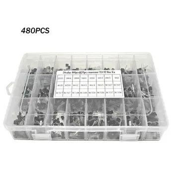 

480/840pcs 24 Values NPN PNP Transistor TO-92 Power Transistor Assortment Kit Transistor Pack Three Pin Transistors