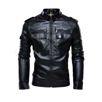 

Faux Leather Jacket Men Coats High Quality PU Outerwear Men Business Winter Faux leahter Male Jacket Tops Outwear Overcoats