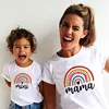 Fashion Family Look Mother and Daughter Family Matching Clothes Punk Mama Mini Princess T-shirt Tops For Mommy Kids 1