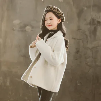

2019 Autumn and Winter New Thicken Girls Coat Fashion Letter Printing Winter Coat Kids Turn-down Collar Jacket for Girls, #8123