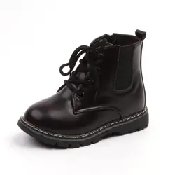 2019 новые детские ботинки Martin для маленьких мальчиков, водонепроницаемые Модные детские ботинки, осенне-зимняя обувь для мальчиков 1, 2, 3, 4, 5