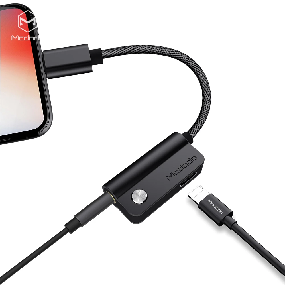 Mcdodo 2in 1 Audio Cable Adapter For IPhone X 8 7 3 5mm Jack Earphone Headphone