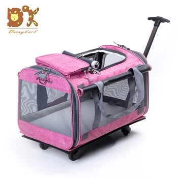 

2019 Out Cat Dog Breathable Cage New Foldable 20KG Medium And Large Pet Trolley Bag Breathable Fashion Portable Pet Tug