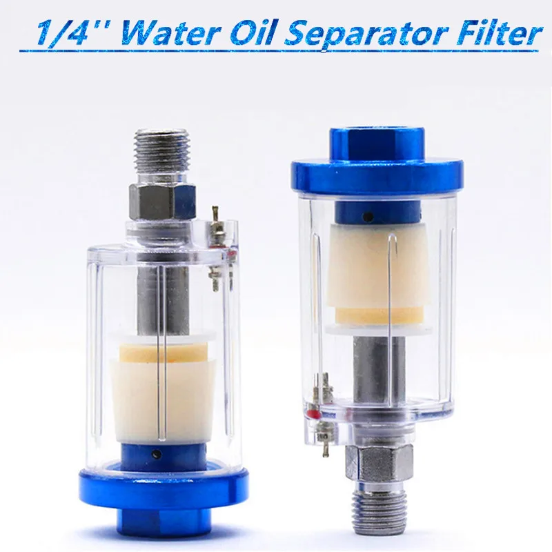 1PC 1/4'' Oil Water Separator Inline Air Hose Filter Moisture Trap For Compressor Spray Paint Gun Pneumatic Parts high pressure 1PC 1/4'' Oil Water Separator Inline Air Hose Filter Moisture Trap For Compressor Spray Paint Gun Pneumatic Parts high pressure