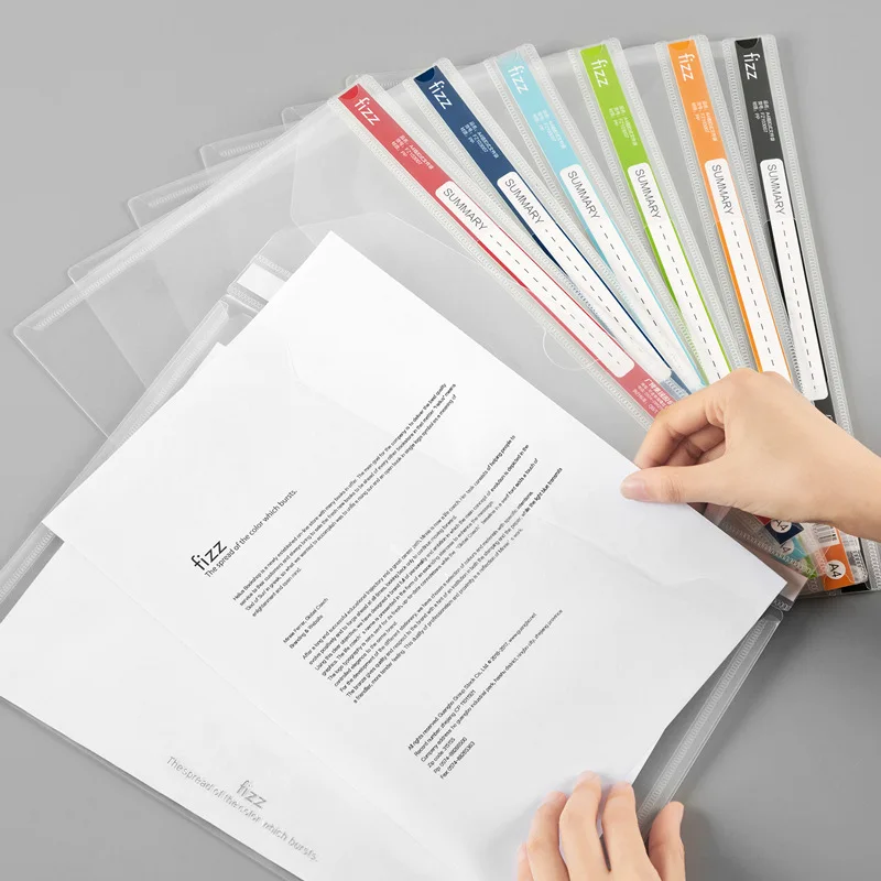 

Release Buckle File Holder 6 Pieces Thickening Large Capacity A4 File Holder Transparent Plastic for Student Subject Compartment