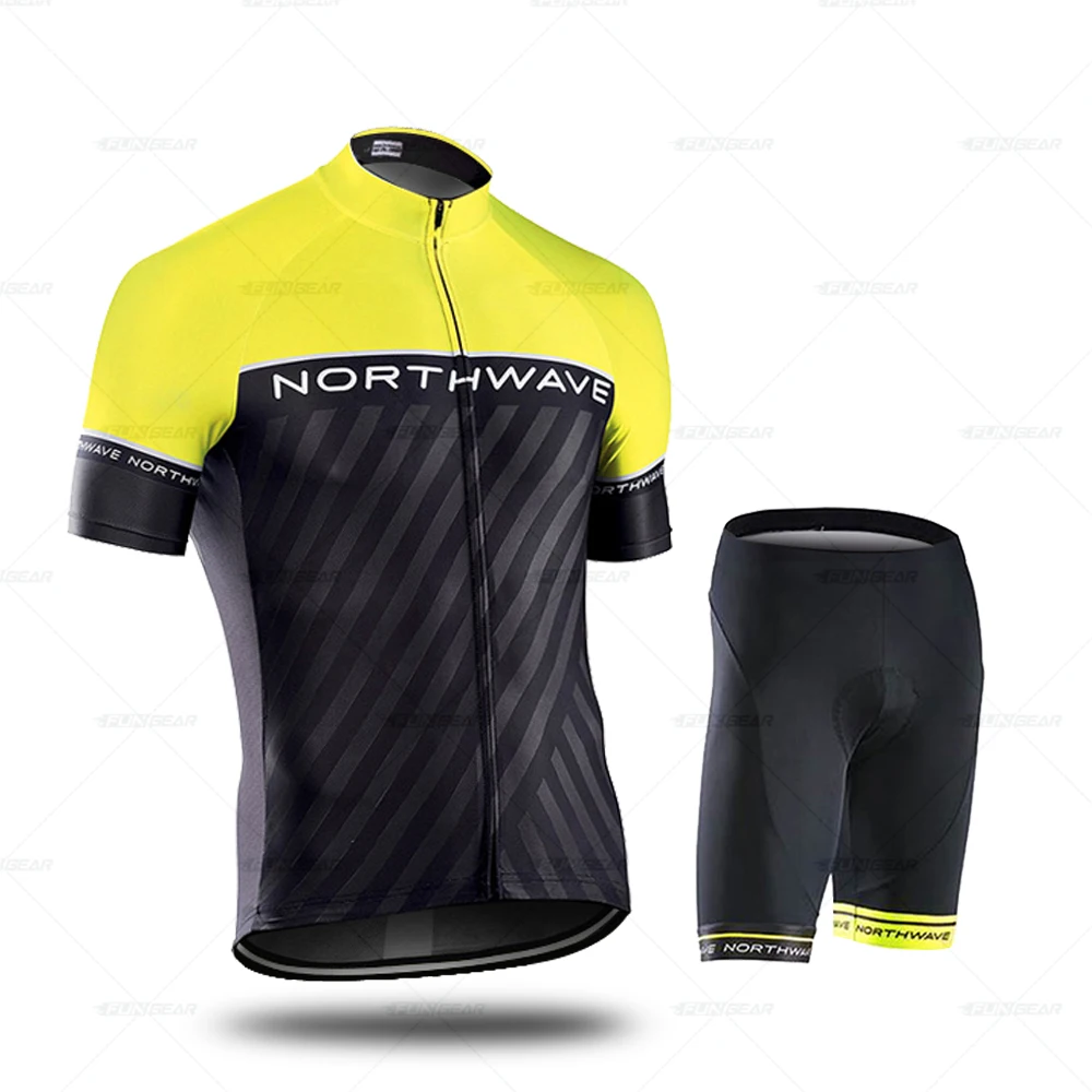 Профессиональная велосипедная футболка, Мужская футболка с коротким рукавом, Флуоресцентный цвет, одежда, Майо, Ropa Ciclismo, Uniformes, MTB, велосипедная одежда, быстросохнущая - Цвет: Normal Cycling Set