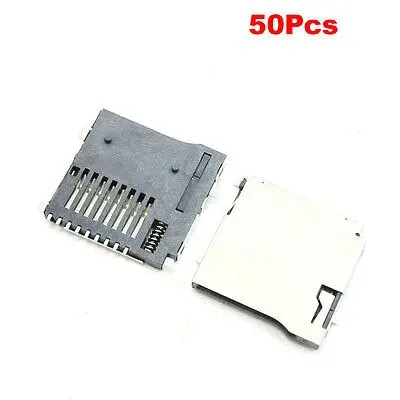 

50 Pieces Micro SD TF Memory Card Sockets Female Connectors Repairing Parts