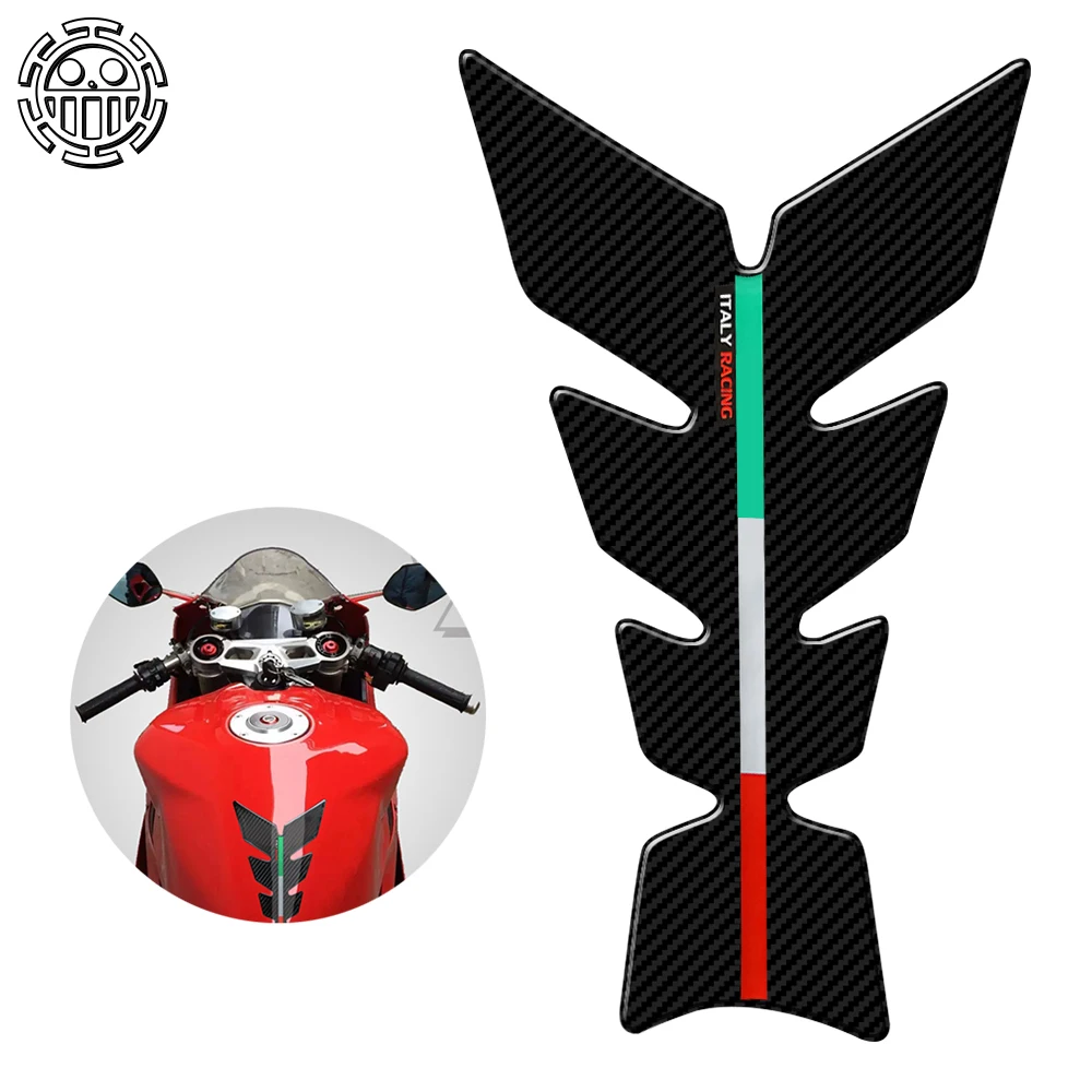 High Quality 3D sticker Motorcycle Tank Pad stickers Protector Italy Racing Fuel Tank Decals Resin