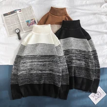 #Special Offers Winter Striped Turtleneck Sweater Men's Slim Warm Fashion Contrast Casual Knit Sweater Man Wild Loose Long Sleeve Pullover Men #Special Offers Winter Striped Turtleneck Sweater Men's Slim Warm Fashion Contrast Casual Knit Sweater Man Wild Loose Long Sleeve Pullover Men