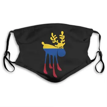 

Elk Colombia Flag Mouth Cover Mask with PM2.5 Filters 5 Layers of Protection for Unisex Black