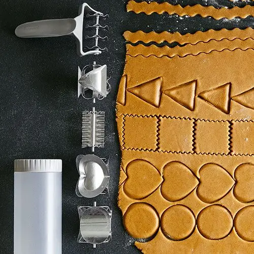 5Pcs/Set Rolling Cookies Cutter Mold Maker Cake DIY Decorating Gun Set Ravioli Dough Cookie Roller | Дом и сад
