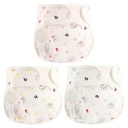 Fraldas de pano infantil, fraldas estampadas ajustáveis para bebês, à prova d'água e vazamentos, calças de pano, fralda reutilizável para recém nascido