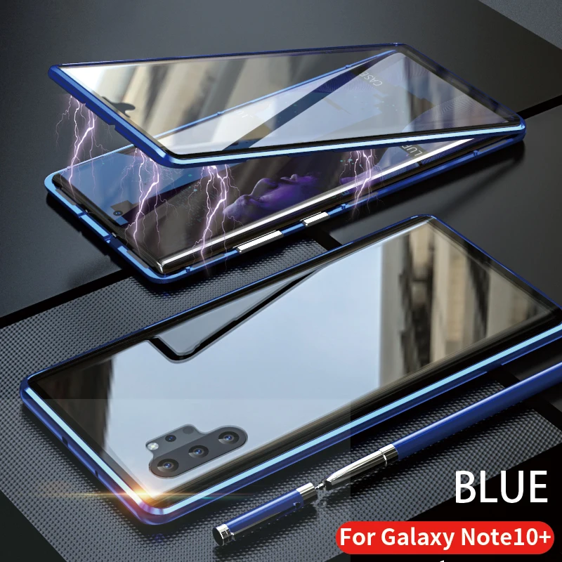 Note10+ 360 Полный Корпус Передняя Задняя Изогнутая Стеклянная Магнитная Адсорбция металлический корпус для samsung Galaxy Note 10 Note10 Plus Note10plus