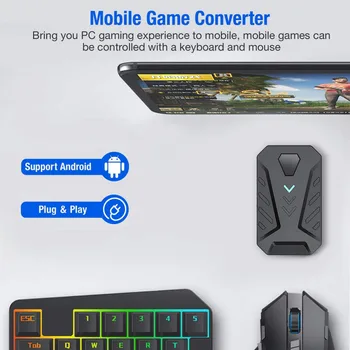 

NEW Portable Game Converter Mobile Gaming Keyboard Mouse Game Converter With Stand Gaming Keyboard Mouse Game Converter Adapter