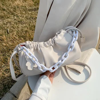 

Jin Mantang 2020 New PU Leather Shoulder Messenger Bag Fashion Cloud Bag Temperament Large Capacity Bag Designer Messenger Bag