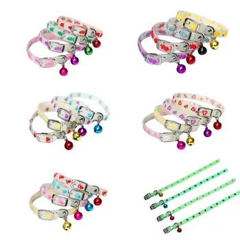 

Pet Glowing Collars with Bells Glow at Night Dogs Cats Light Luminous Necklace