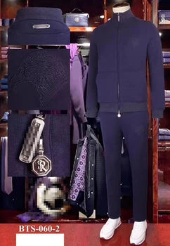 

BILLIONAIRE Sportswear set men 2019 nwe Fashion casual size M-4XL cotton embroidery zipper fitness outdoor Hooded free shipping