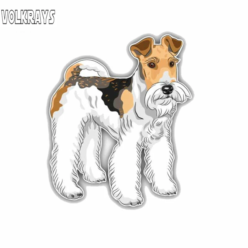 Volkrays Personality Car Sticker Wire Fox Terrier Dog Accessories Reflective Waterproof Sunscreen Vinyl Decal 12cm*10cm | Автомобили и