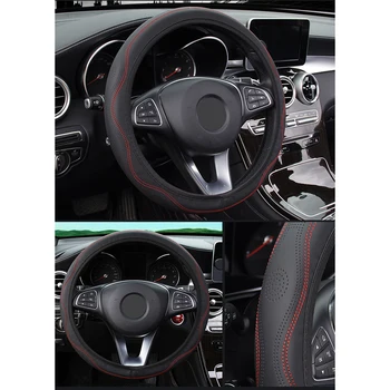 

PU Leather Car Good Grip Steering Wheel Cover Comfortable Black and Red